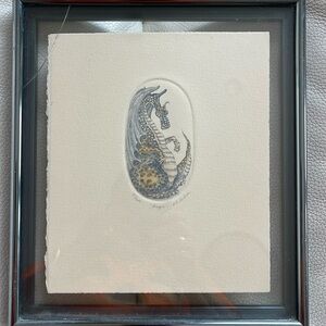 RH Badeau Ltd edition signed dragon framed